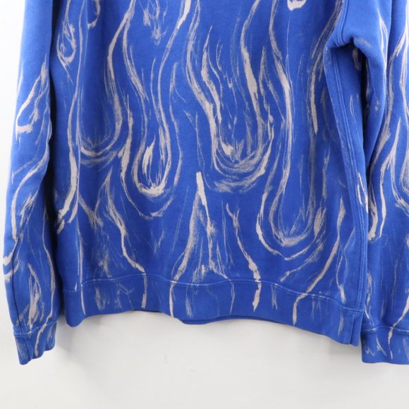 Vintage Nike Spell Out Fire Flames Hoodie Blue - Picture 8 of 8